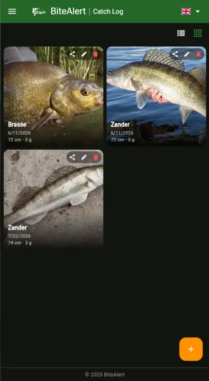 Catch log in BiteAlert